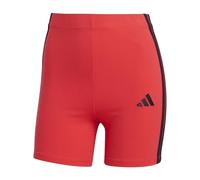 adidas Donna ESSENTIALS 3-STRIPES HIGH WAISTED BIKER SHORTS, pure ruby/black, XS