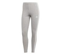 adidas Donna Essentials 3-Stripes High-Waisted Single Jersey Leggings, Medium Grey Heather / White, XL
