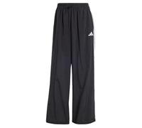 adidas Donna Essentials 3-Stripes Lifestyle Woven Parachute Pants, Black/White, XS