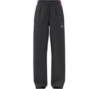 adidas Donna Essentials 3-Stripes Open Hem Fleece Pants, Grey Six/st Tropic Bloom, M Short