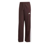 adidas Donna Essentials 3-Stripes Open Hem Fleece Pants, Shadow Brown/White, XS