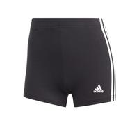 adidas Donna Essentials 3-Stripes Single Jersey Booty Shorts, Black/White, XS