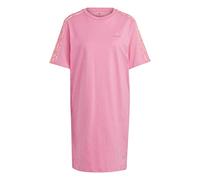adidas Donna Essentials 3-Stripes Single Jersey Boyfriend Tee Dress, Pulse Magenta/White/Multicolor, S