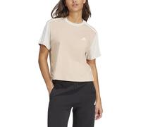 adidas Donna Essentials 3-Stripes Single Jersey Crop Top, Magic Beige, M