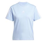 adidas Donna Essentials 3-Stripes Sleeve Cotton Shirt, Glow Blue/White, M