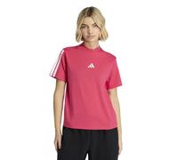adidas Donna Essentials 3-Stripes Sleeve Cotton Shirt, Power Pink/White, L