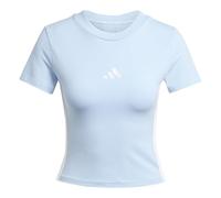 adidas Donna ESSENTIALS 3 STRIPES SLIM BABY T-SHIRT, Glow Blue / White, M