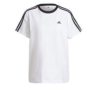 adidas Donna Essentials 3-Stripes Tee, White/Black, XS