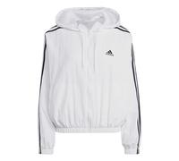 adidas Donna Essentials 3-Stripes Woven Windbreaker, white/black, XS