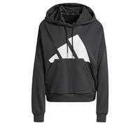 adidas Donna Essentials Big Logo French Terry Loose Hoodie, Black/White, S