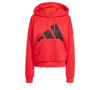 adidas Donna Essentials Big Logo French Terry Loose Hoodie, Pure Ruby/Black, S