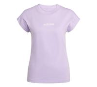 adidas Donna Essentials Linear Cotton T-Shirt, Powder Plum/White, L