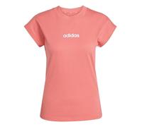 adidas Donna Essentials Linear Cotton T-Shirt, Semi Turbo/White, S