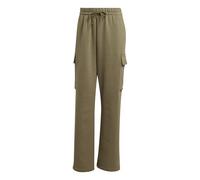 adidas Donna Essentials Linear Fleece Cargo Pants, Olive Strata/White, XS