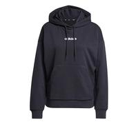 adidas Donna Essentials Linear French Terry Hoodie Sweatshirt, Black/White, L