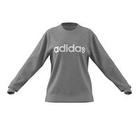 Adidas Donna Essentials Linear French Terry Sweatshirt, Medium Grey Heather/White, XL
