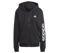 adidas Donna Essentials Linear Full-Zip French Terry Hoodie, Black/White, XS Short