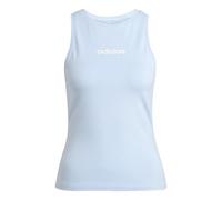 adidas Donna Essentials Linear Slim Cotton Tank, Glow Blue/White, XS