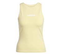 Adidas Donna Essentials Linear Slim Cotton Tank, Powder Yellow/White, S