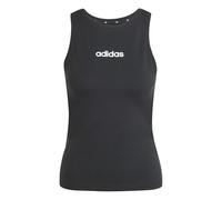 adidas Donna Essentials Linear Slim Cotton Tank Shirt, Black/White, XXS