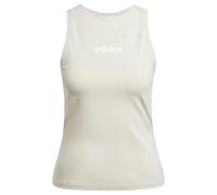 adidas Donna Essentials Linear Slim Cotton Tank Shirt, Wonder Alumina/White, S