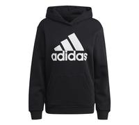 adidas Donna Essentials Logo Boyfriend Fleece Hoodie, Black/White, XS