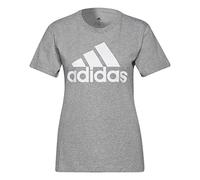 Adidas Maglietta a maniche corte Essentials Logo Tee Grigio medio melange/Bianco Donna S