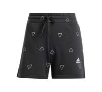 Adidas Donna Essentials Monogram Fleece Graphic Shorts, Black, S