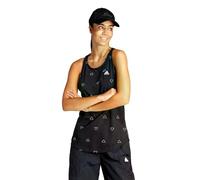 adidas Donna Essentials Monogram Loose Graphic Tank Top, Black, S