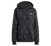 adidas Donna Essentials Monogram Regular Fleece Graphic Hoodie, Black, M