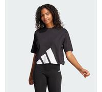adidas Donna Essentials Big Logo Boyfriend T-Shirt, Black/White, L