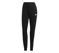 adidas Donna Essentials Single Jersey 3-Stripes Pants, Black / White, XS