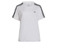 adidas Donna Essentials Slim 3-Stripes Tee (Plus Size), White/Black, 3XL Plus