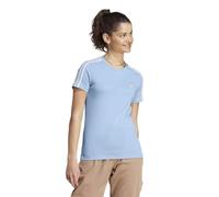 adidas Donna Essentials Slim 3-Stripes Tee, Wonder Blue/White, L