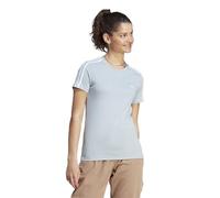 adidas Donna Essentials Slim 3-Stripes Tee, Wonder Blue/White, XS