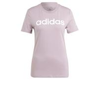 adidas Donna Essentials Slim Logo Tee, Preloved Fig/White, S