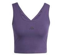 adidas Donna Essentials Small Logo Cotton Lifestyle Tank, Aurora Plum/Black, M