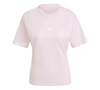 Adidas Femme Essentials Small Logo Cotton T-Shirt, Clear Pink/White, L
