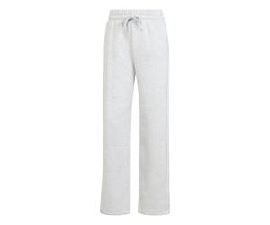 adidas Donna Essentials Small Logo Feel Cozy Open Hem Pants, Light Grey Heather/White, S