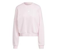 adidas Donna Essentials Small Logo Feel Cozy Relaxed Fit Sweatshirt, Clear Pink/White, L