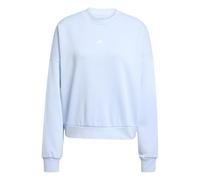 Adidas Donna Essentials Small Logo Feel Cozy Relaxed Fit Sweatshirt, Glow Blue/White, L