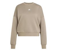 adidas Donna Essentials Small Logo Feel Cozy Relaxed Fit Sweatshirt, Khaki Six/White, L