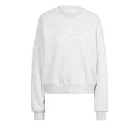 adidas Donna Essentials Small Logo Feel Cozy Relaxed Fit Sweatshirt, Light Grey Heather/White, L