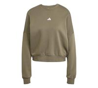 adidas Donna Essentials Small Logo Feel Cozy Relaxed Fit Sweatshirt, Olive Strata/White, XS