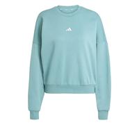 adidas Donna Essentials Small Logo Feel Cozy Relaxed Fit Sweatshirt, Powder Teal/White, XS