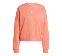 Adidas Donna Essentials Small Logo Feel Cozy Relaxed Fit Sweatshirt, Semi Turbo/White, L