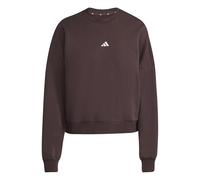 adidas Donna Essentials Small Logo Feel Cozy Relaxed Fit Sweatshirt, Shadow Brown/White, M