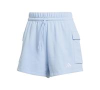 adidas Donna Essentials Small Logo French Terry Cargo Shorts, Glow Blue/White, M
