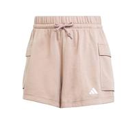 adidas Donna Essentials Small Logo French Terry Cargo Shorts, Warm Clay/White, L