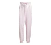 adidas Donna Essentials Small Logo French Terry Cuffed Pants, Clear Pink/White, M